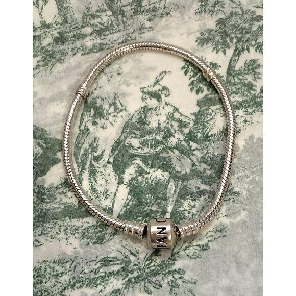Pandora Moments Barrel Clasp Snake Chain Bracelet Sterling Silver 7.5 - Picture 1 of 3